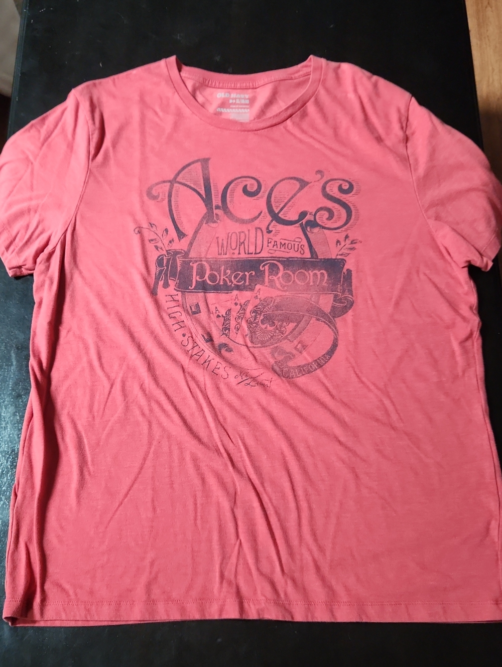 Old Navy Men's Poker Graphic Tee - Coral